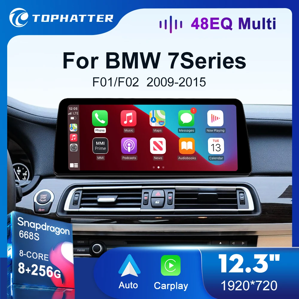 

12.3 Автомобильное радио для BMW 7 серии F01 F02 CIC NBT Система CarPlay Android Auto Мультимедийный проигрыватель Головное устройство Экран Navi Дисплей DSP