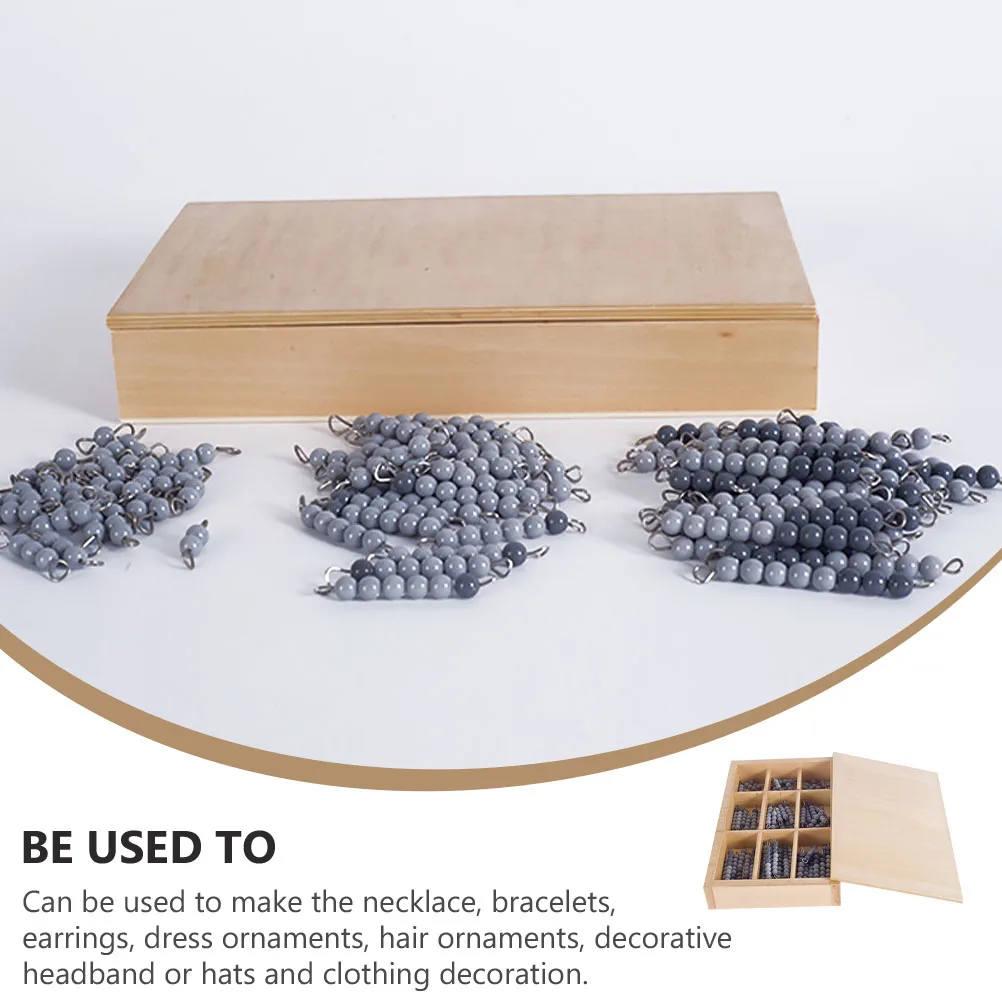 

Wooden Bead Kids Set Craft Beads Kits Jewelry Making Math Teaching Aids DIY Children Beading Sticks Tools Sets Headband Bracelet