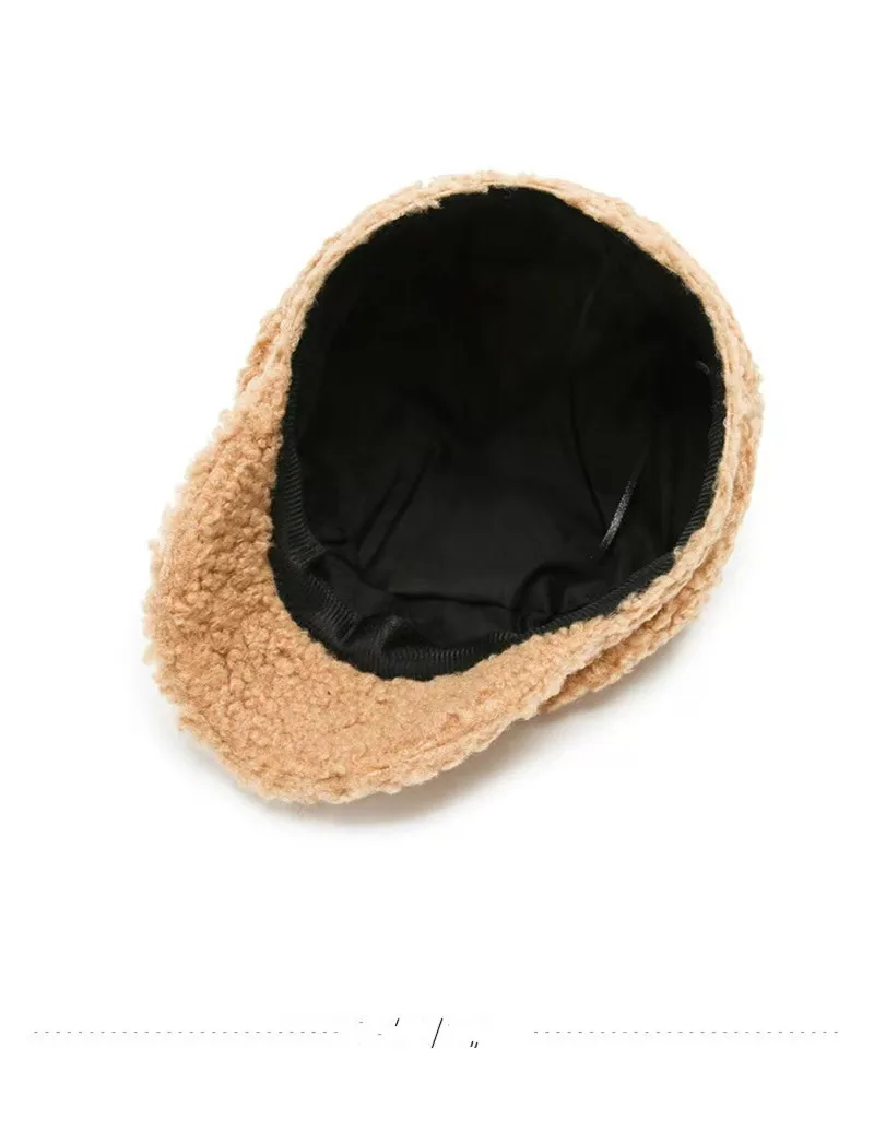 قبعات نسائية من صوف الضأن للخريف والشتاء، قبعة مثمنة مناسبة تمامًا للرسام #6