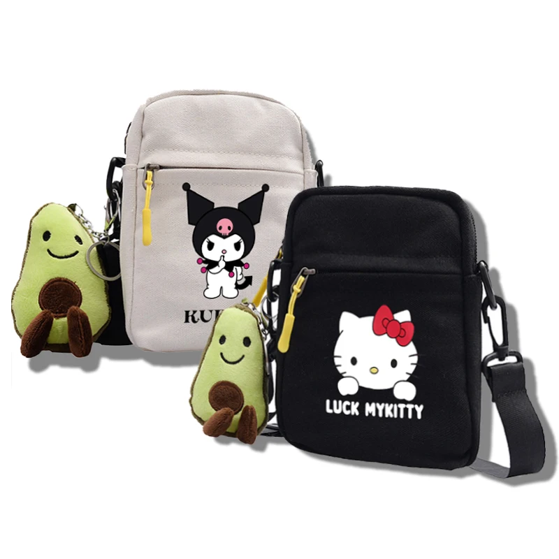 Shoulder Bag for Student Children Women Messenger Slung Bags Hello Kitty Phone Small Square Bags Crossbody Pouch Magazine Bag