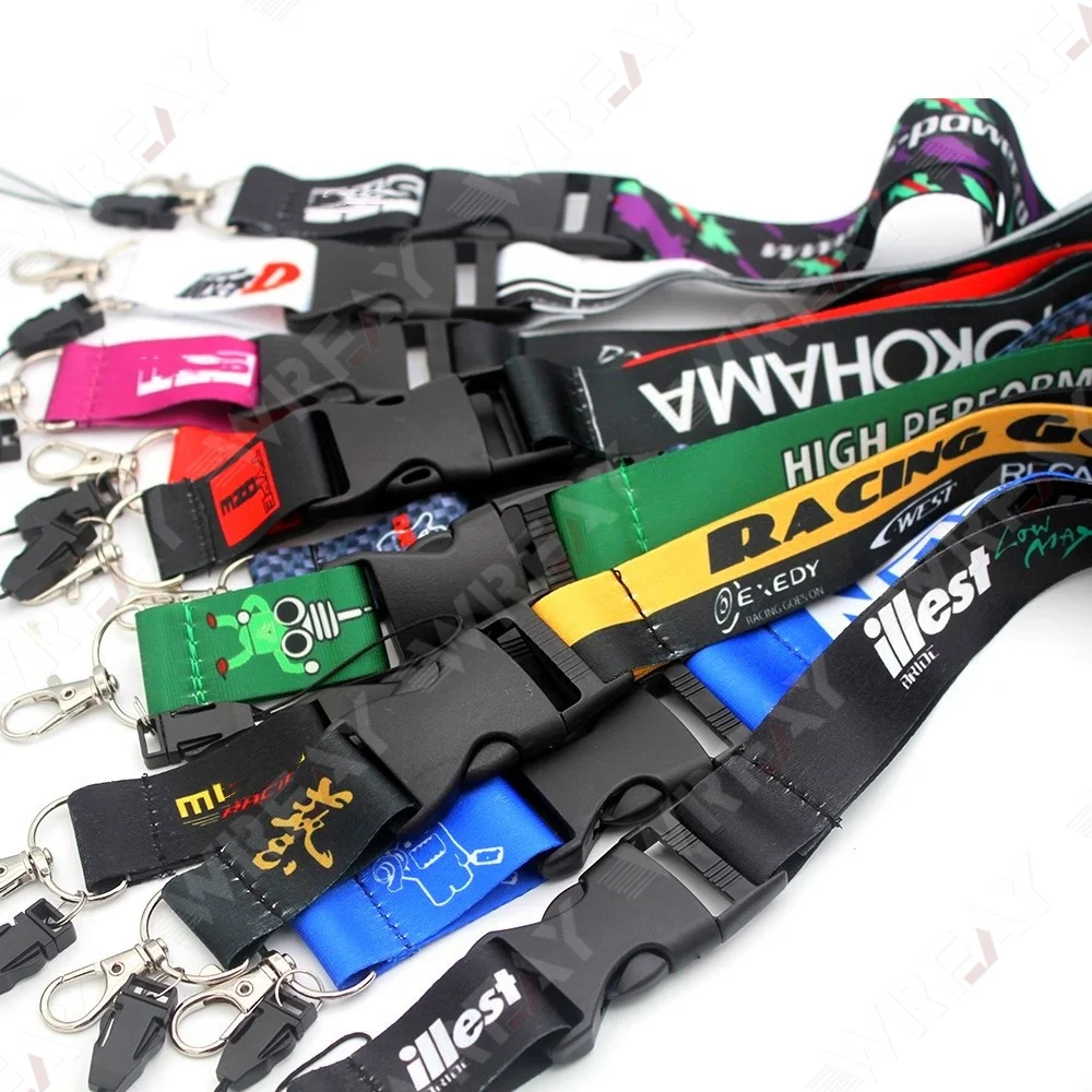 Car Racing JDM Logo Lanyard JDM Keychain Keyring ID Card Holder for Car