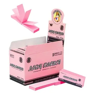 أطراف تصفية ورق الدرفلة الطبيعية غير المكررة، وردي، 5 منشورات، 250 ورقة أفضل 10 طقم ماريجوانا وردية مبيعا - رقم 7