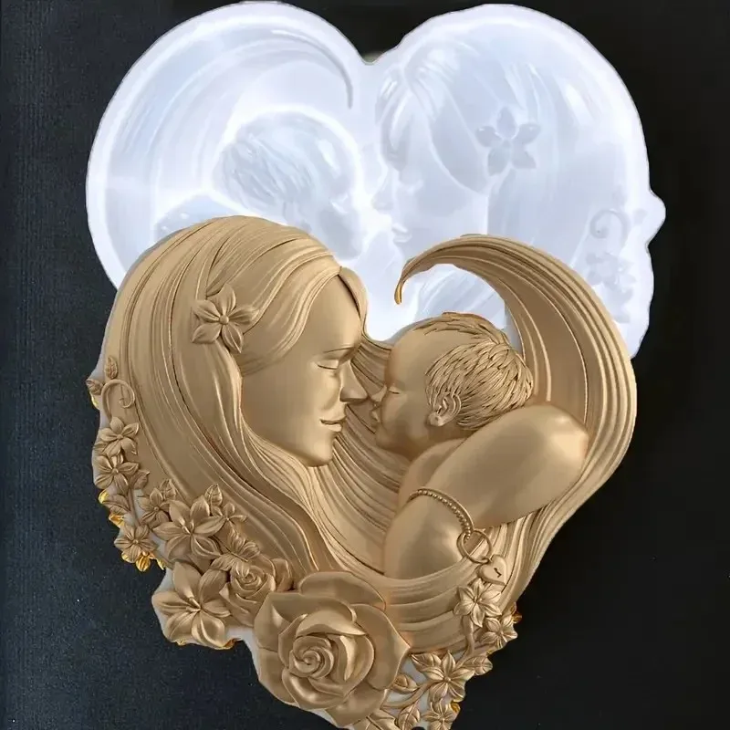 1pc diy silicone cake mold with mother and youngsters design-ideal for milk mousse,chocolate,fondant baking-reusable kitchen - view 5