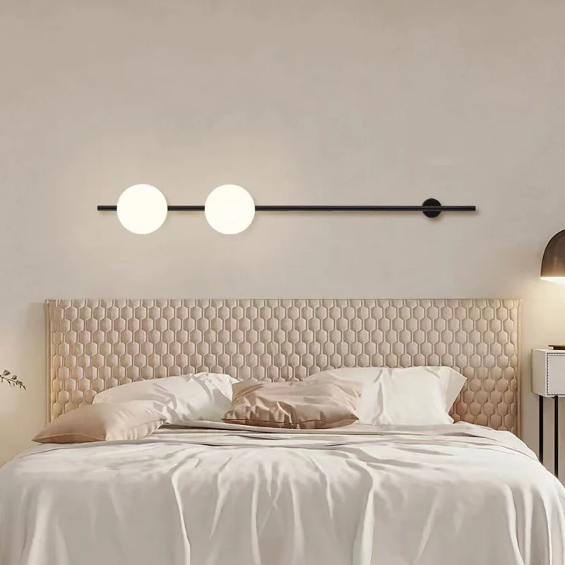 

ItalianPostmodern Minimalist Line Ball Wall Lamps Foyer Background Led Lighting Bedroom Pole Spherical Lights Fixture Home Decor