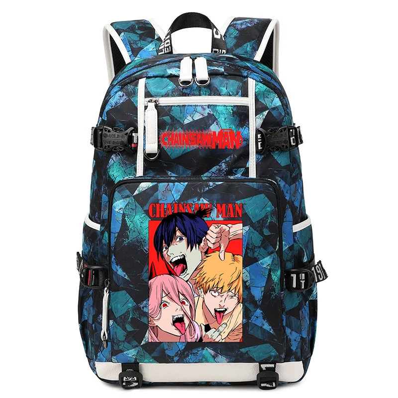 

Chainsaw Anime Print Student Backpack Large Capacity Casual School Bag for Kids Teens