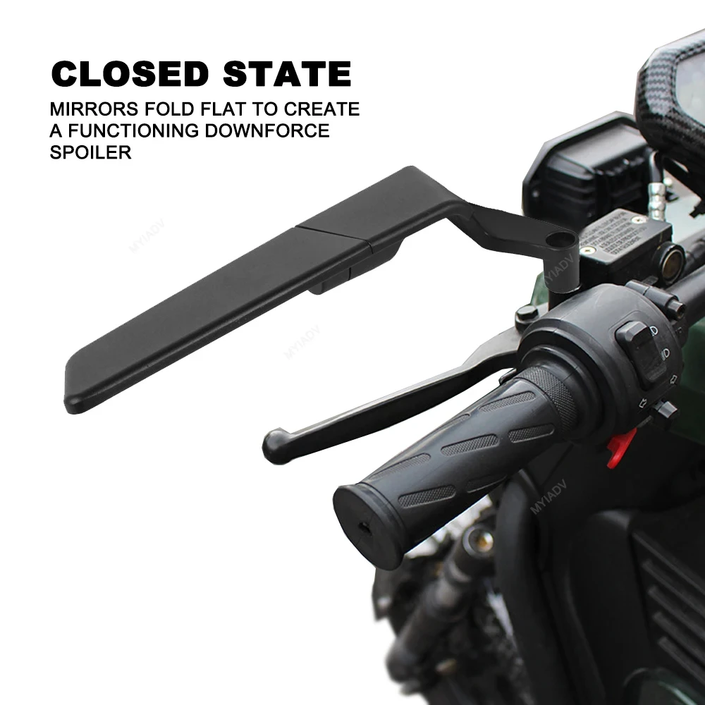 Universal Motorcycle Wind Wing Side Mirror Stealth Rotating Rear View Mirror For HONDA ADV350 ADV 350 RoadSync Forza350 NSS350