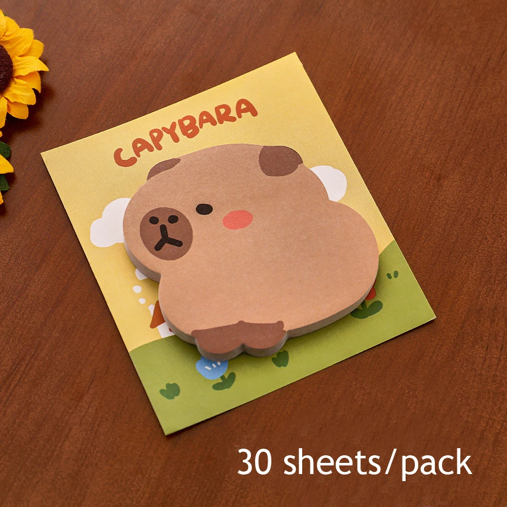 Imagem -02 - Kawaii Capybara Sticky Notes Índice Notepad Acessórios de Escritório Diário Memo Pad Scratch Paper Papelaria Estética Bonito Pacotes