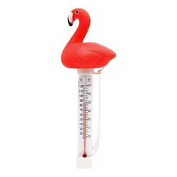 Flamingo Gauge Floating Pool Thermometer Indoor Outdoor Water Thermometer with String for Paddling Pool Hot Tub Fishing Pond