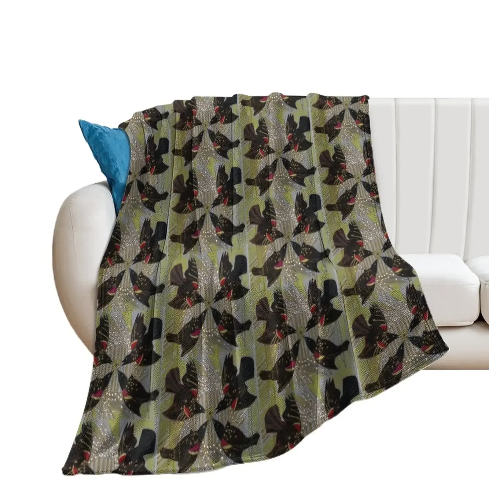 

Four Calling Birds Throw Blanket warm for winter Custom Decorative Throw Blankets