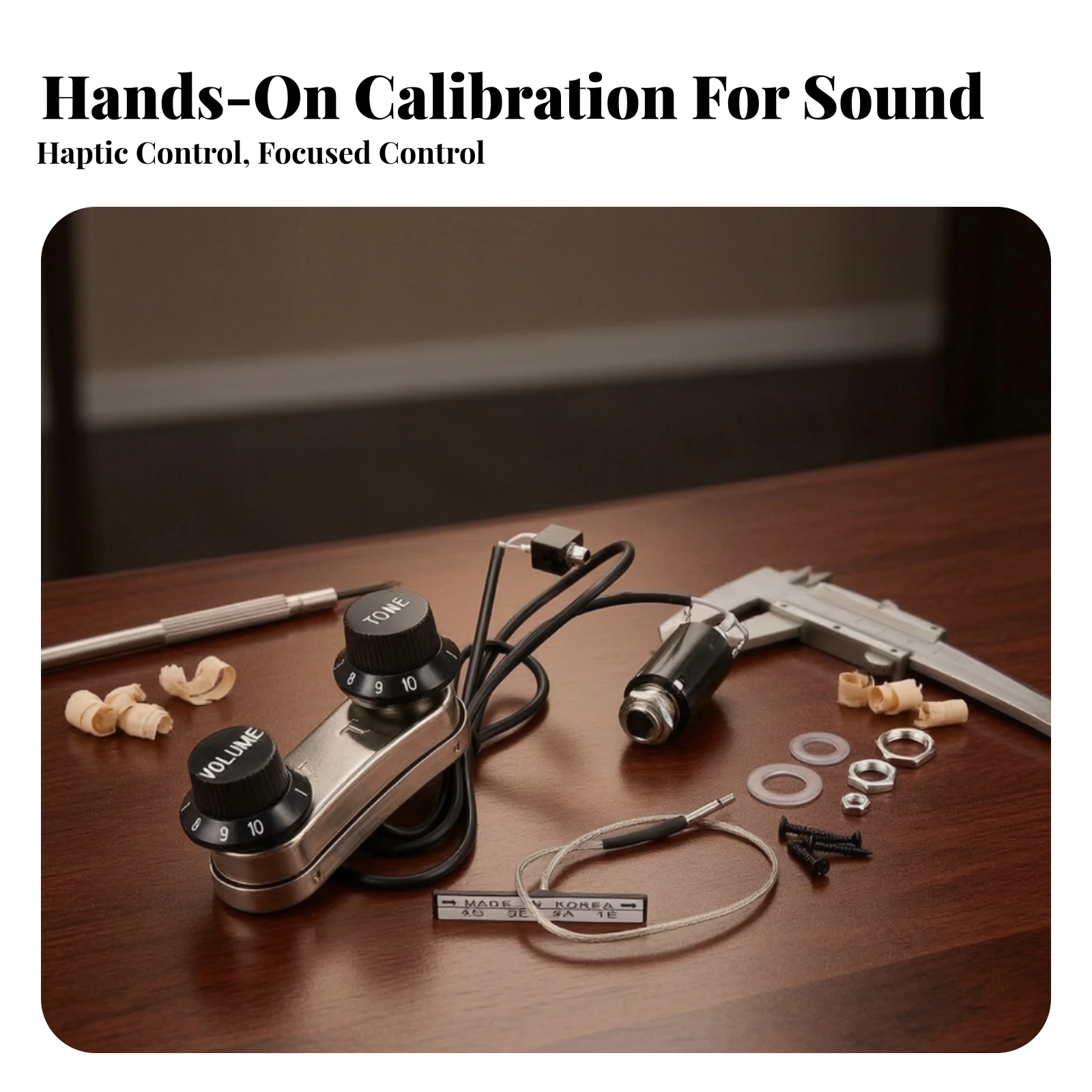 Instrument Accessory Onboard Instrument Control Module with Knobs Wired Control Harness with Jack for Musicians