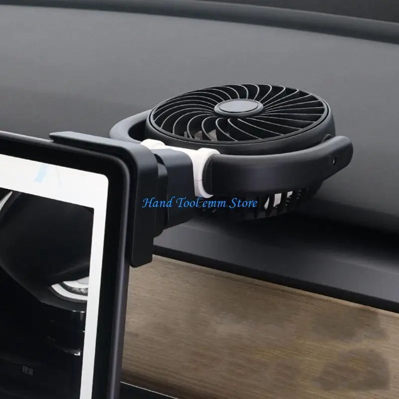 

H37F Auto Cooling Air Fan Car Central Control Screen Mount Fan Low Noise Auto Accessories Air Circulation Coolers For Vehicle
