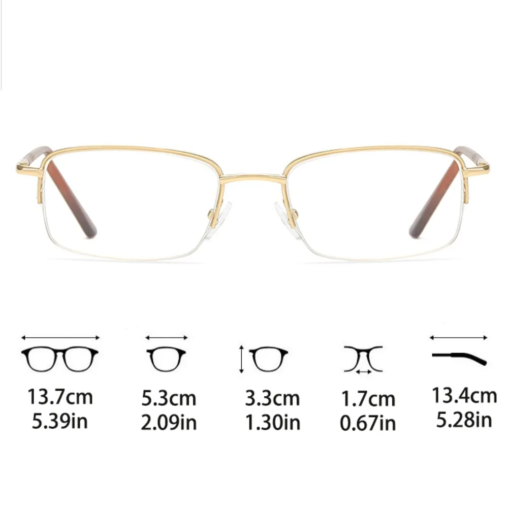 Spectacle Lens Power +50 To +400 Presbyopia Glasses Vision Care Lightweight Farsightedness Reading Glasses Half-frame Square