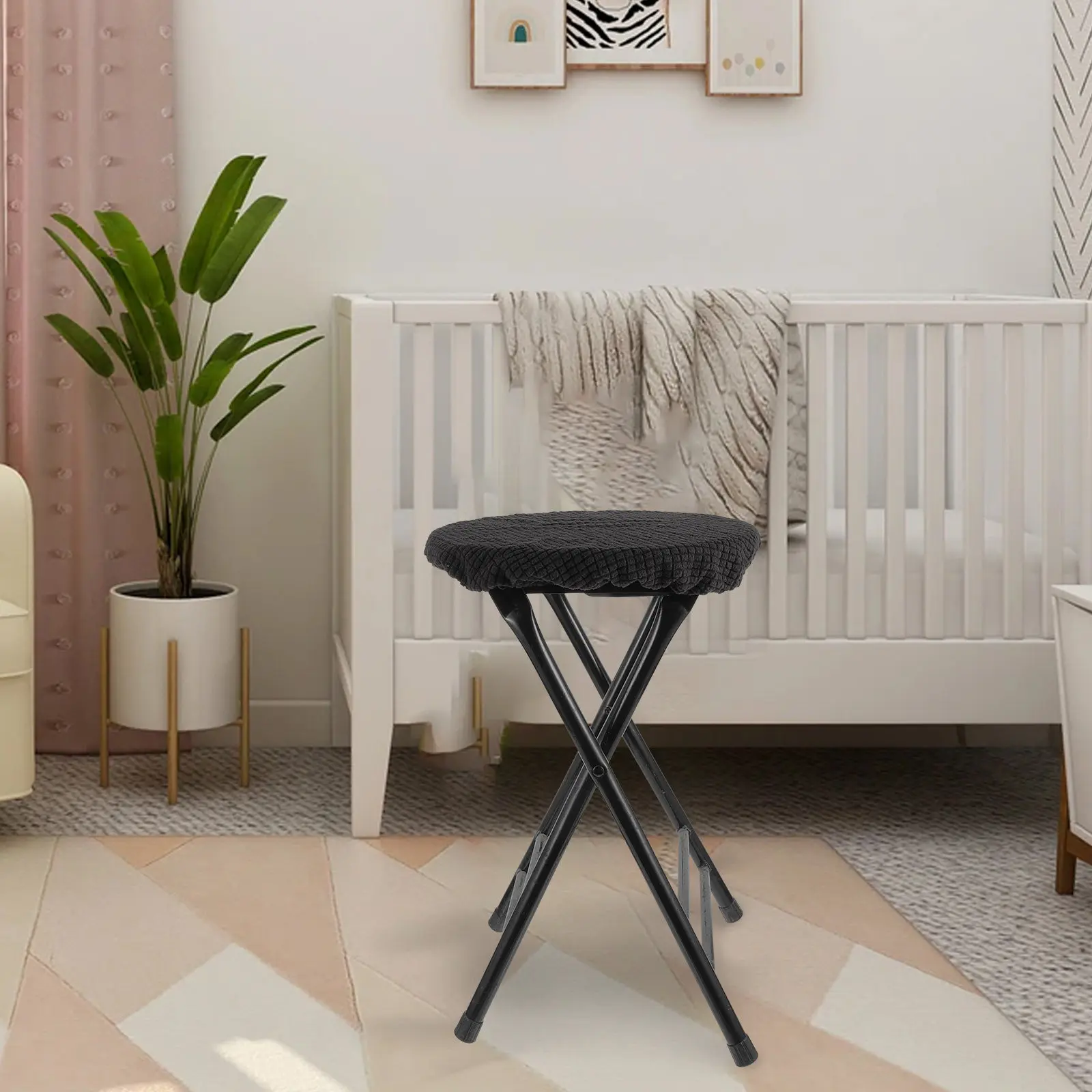 Round Stool Home Use Protective Chair Cover Anti Dust Cover Polyester Material Easy Storage Foldable Dining Chairs