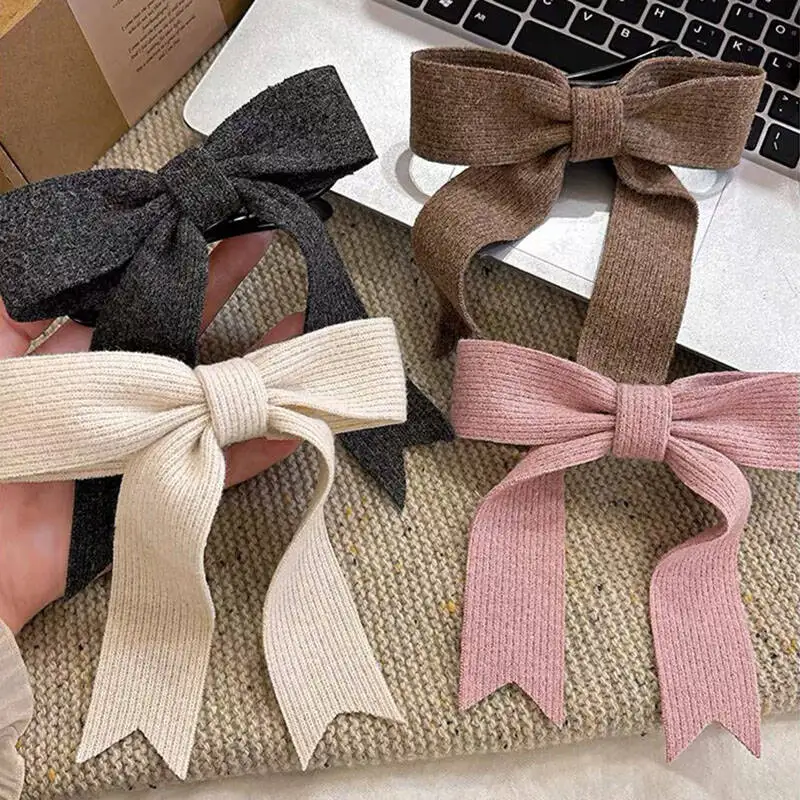 Koreanische Gestrickte Woolen Bogen Haar Clips Frühling Clips Frauen Temperament Barrettes Weibliche Party Haarnadeln Haar Schmücken Zubehör – Detail 13