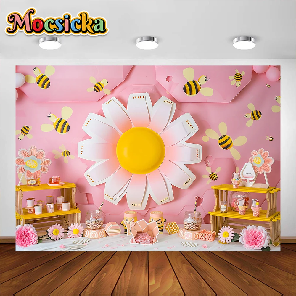 Niedliche Gänseblümchen Hintergrund Baby 1. Geburtstags feier Dekoration liefert Kuchen Crush Baby Dusche Hintergrund liefert Fotografie Studio