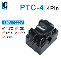 PTC-4 series 4-pin air conditioner capacitor refrigerator starter relay 4.7/12/22/33 ohm