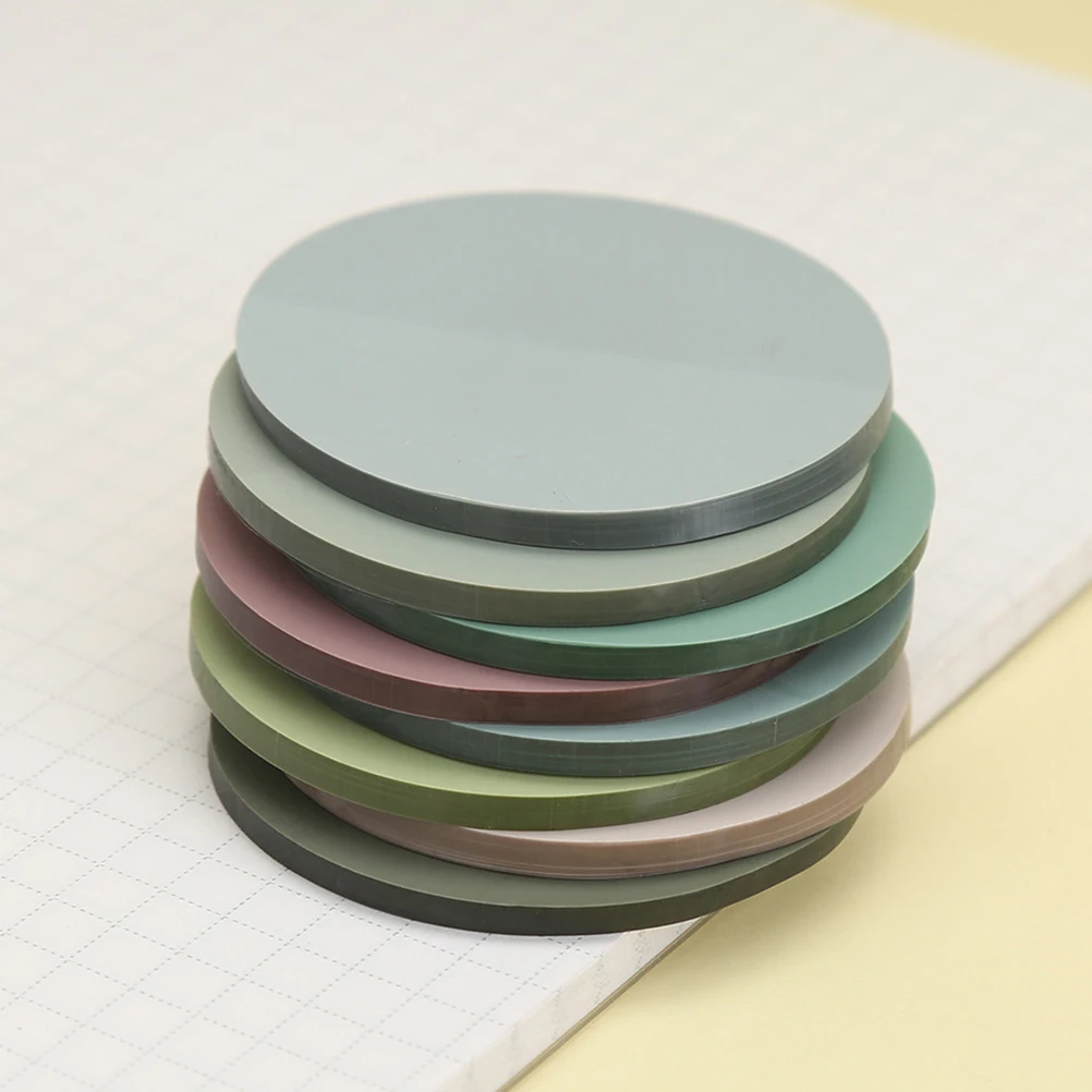 

2 Sets MultiColor Memo Pads Adhesive Note Stickers Simple Design Portable Round School Note Pads Long Lasting Office Supplies