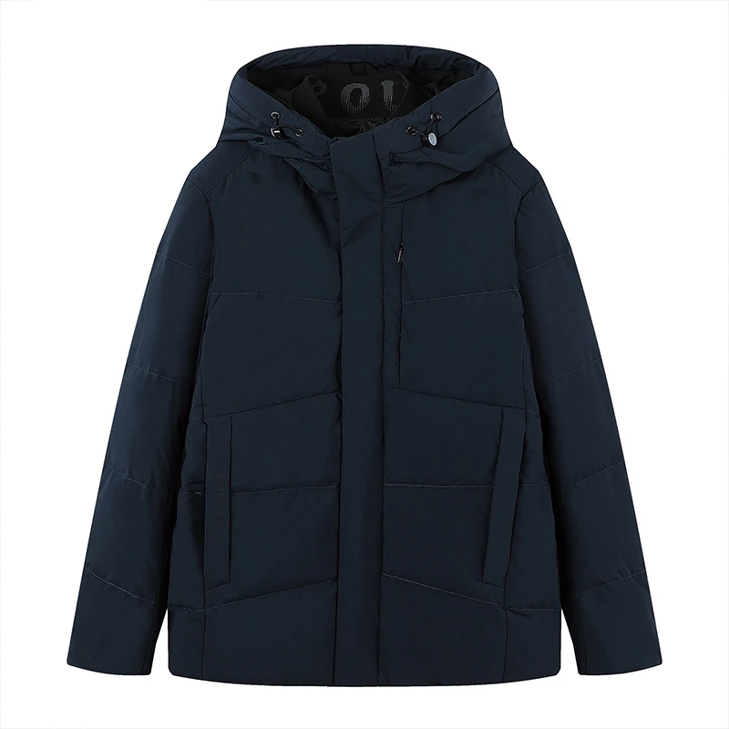 

Модная повседневная мужская пуховая куртка Зима 2024: теплая, с капюшоном, молодежная, утолщенная, средней длины, верхняя одежда