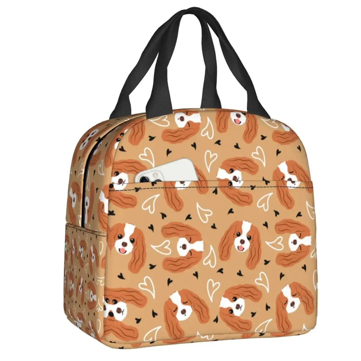 Cavalier King Charles Spaniel Insulated Lunch Tote Bag for Women Dog Lovers Portable Thermal Cooler Food Lunch Box School
