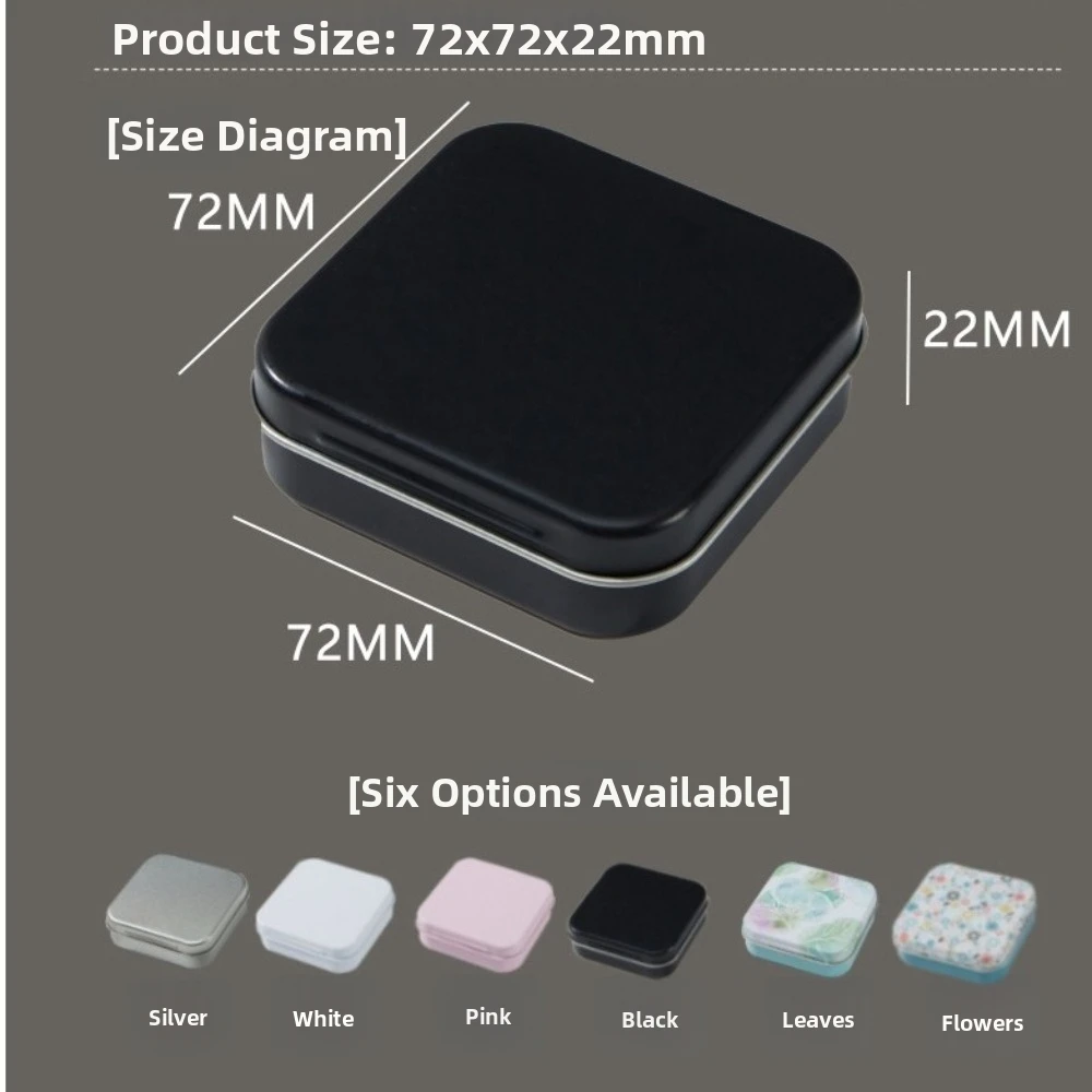 Portable Eco-Friendly Candy Storage Box Square Shape Metal Material Mini Sealed Jars Durable Flip Top Tin Box for Candy Storage