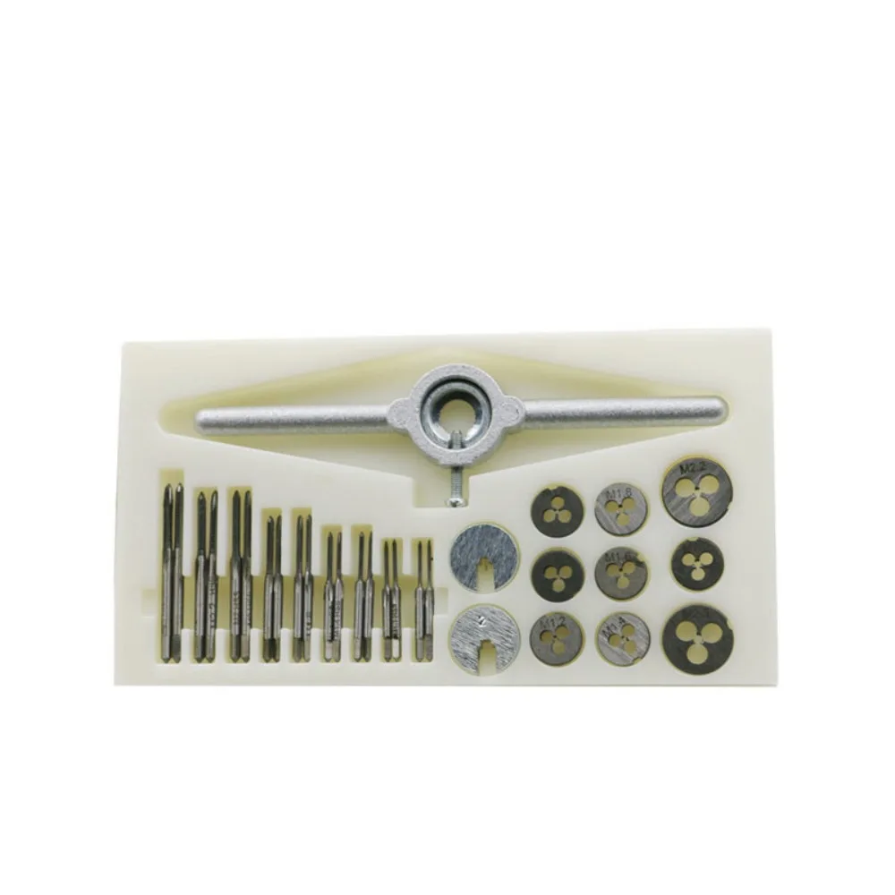 Handwerkzeuge Wasserhähne Matrizen Set Schraubgewindestopfen Kohlenstoffstahl 30 Stück Gewindebohrer und Mini-HSS-Mikrodrahtschlüssel metrisch M1-m2,5 und M1 bis M2,5 – Detail 5