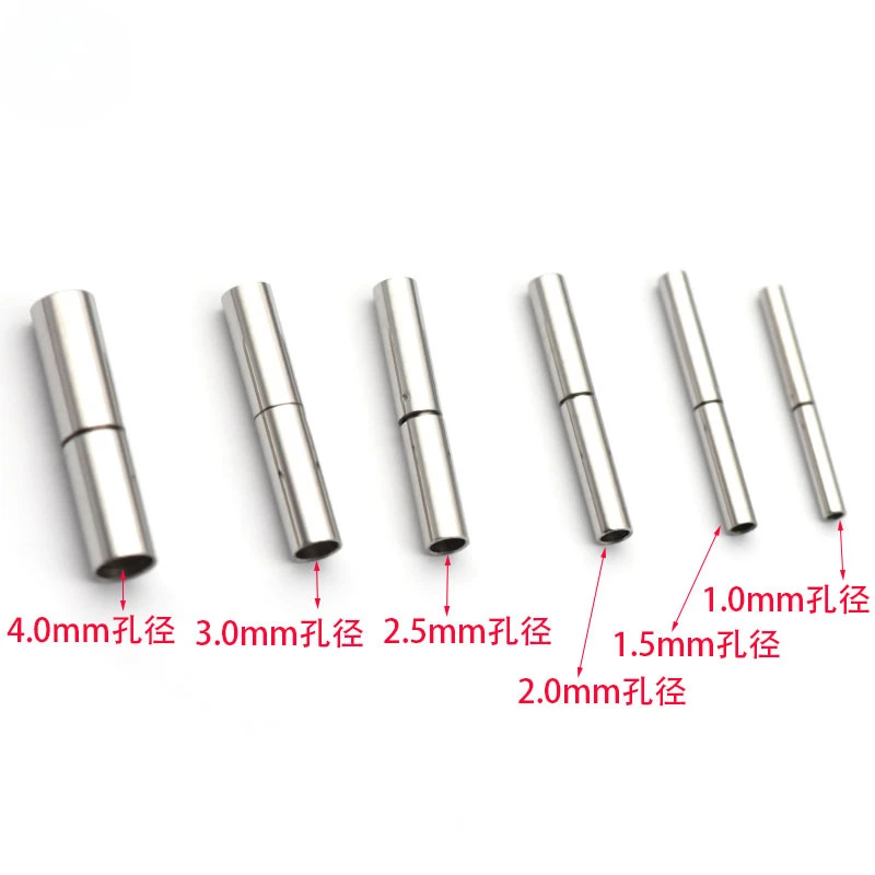 5Pcs/Lot Stainless Steel Spring Buckle Straight Through Titanium Steel Safety Lock Clasp Wax Rope Bracelet Diy Jewelry Making