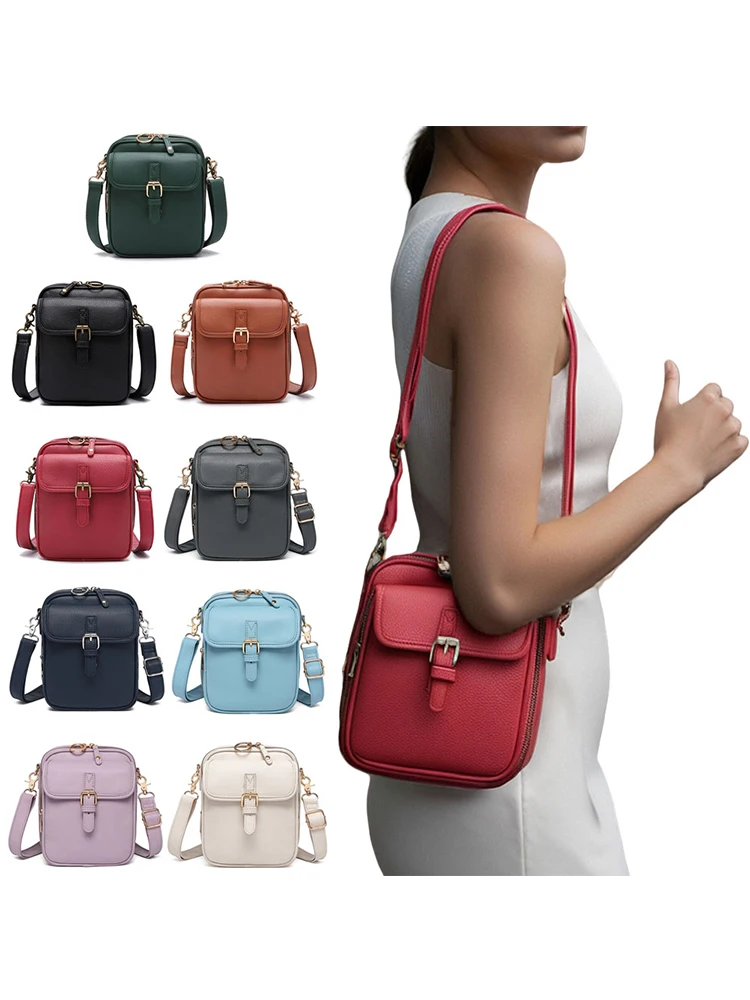 Tas Kulit Selempang Vintage Anti Maling Tas Selempang untuk Wanita Pria