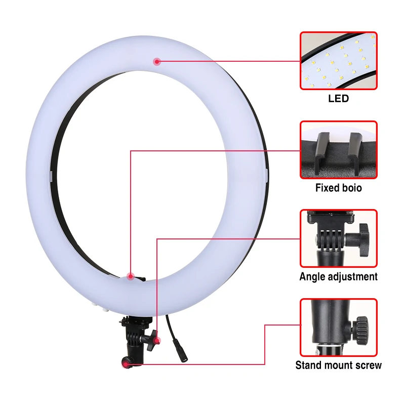 Photography Light With Wall Mount Boom Arm Stand Kit,60w Power Cold/Warm Video Light Ring Set For Photography Studio 137/175cm