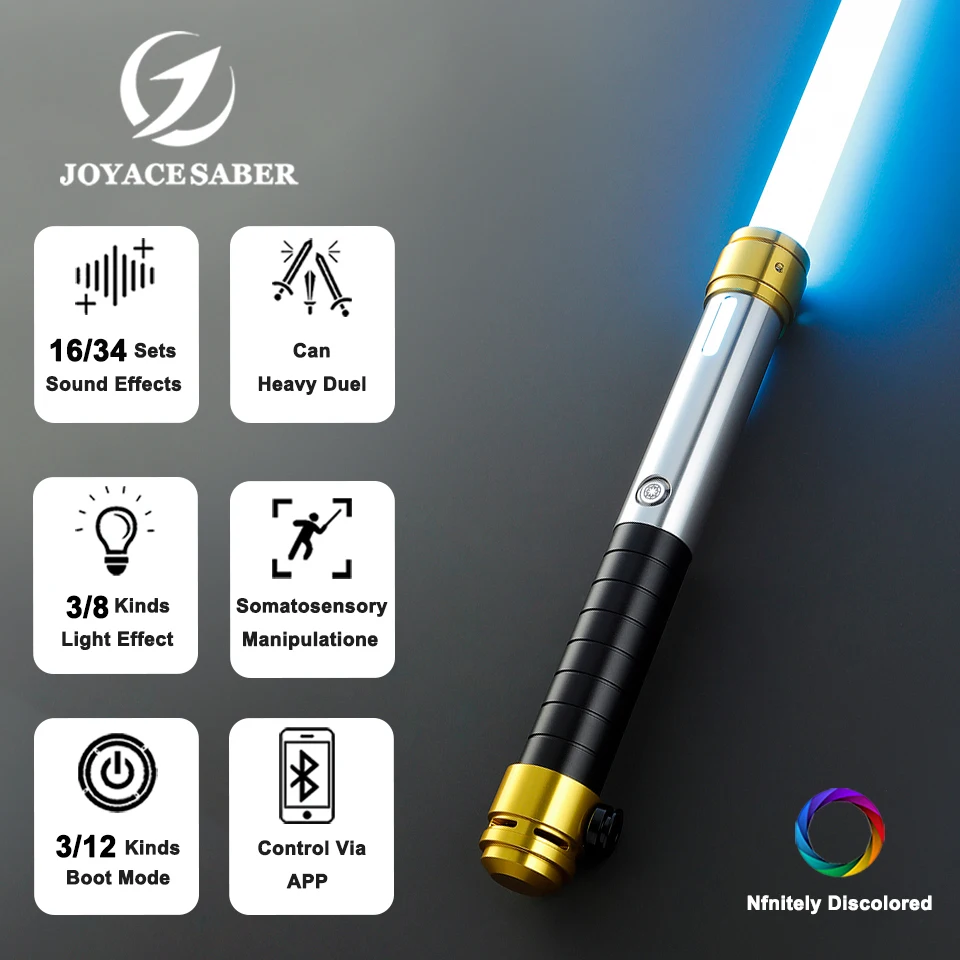 Espada láser de Neopixel, sable láser Jedi con mango de Metal, Control de movimiento, Cosplay, duelo luminoso, juguete