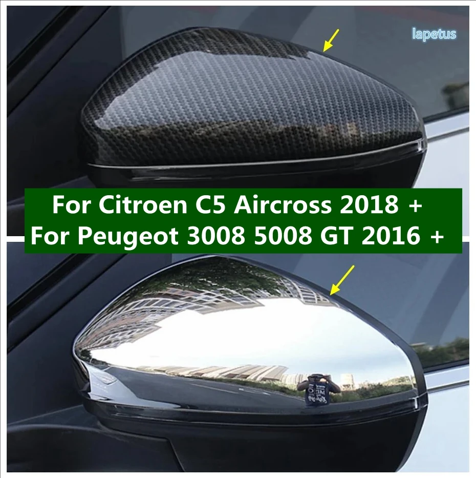 

ABS Chrome Rearview Mirror Decor Cover Trim For Citroen C5 Aircross 2018 - 2024 Peugeot 3008 5008 GT 2016 - 2021 Car Accessories