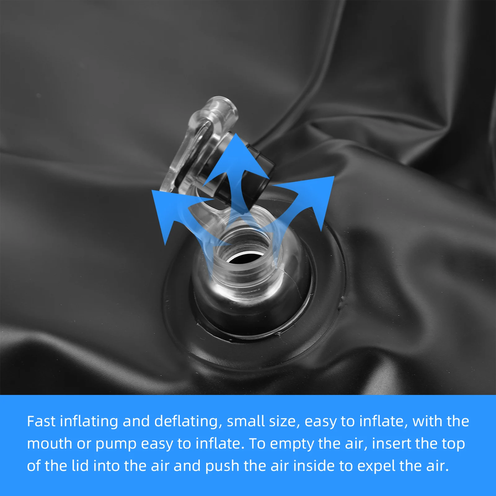 

1Pcs Inflatable Shampoo Cushion Black Portable Durable Hair Washing Pillow with Extended Hose for Bed Shampoo Home Supplies