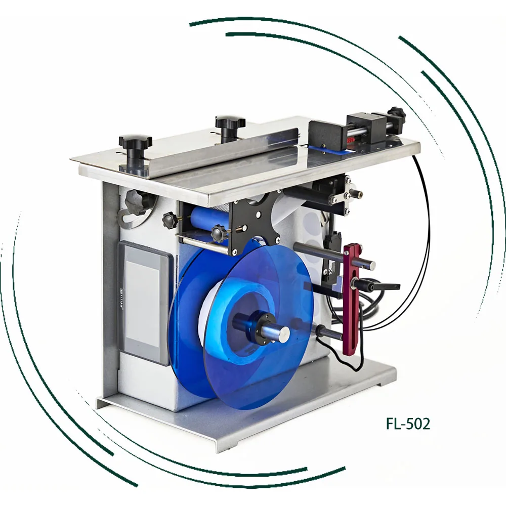 Semi Automatic L Clip Flat Tamper Folding Label Sticker Applicator Dmx Desktop Right Angle Corner Labeling Machine for Small Box