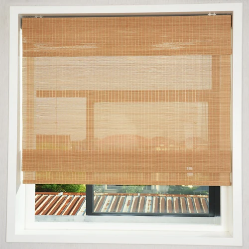 스마트 문제 무선 대나무 블라인드, 거실 파티오 도어용 로마 쉐이드, 스마트 홈용 스마트 지그비 블라인드, 맞춤형 크기 