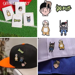 Retro Mexican Metal Hat Pin Enamel Brooch Cartoon Boy Sloth Badge Golf Cap Baseball Cap Clip Badge Party Jewelry Gift Brooches