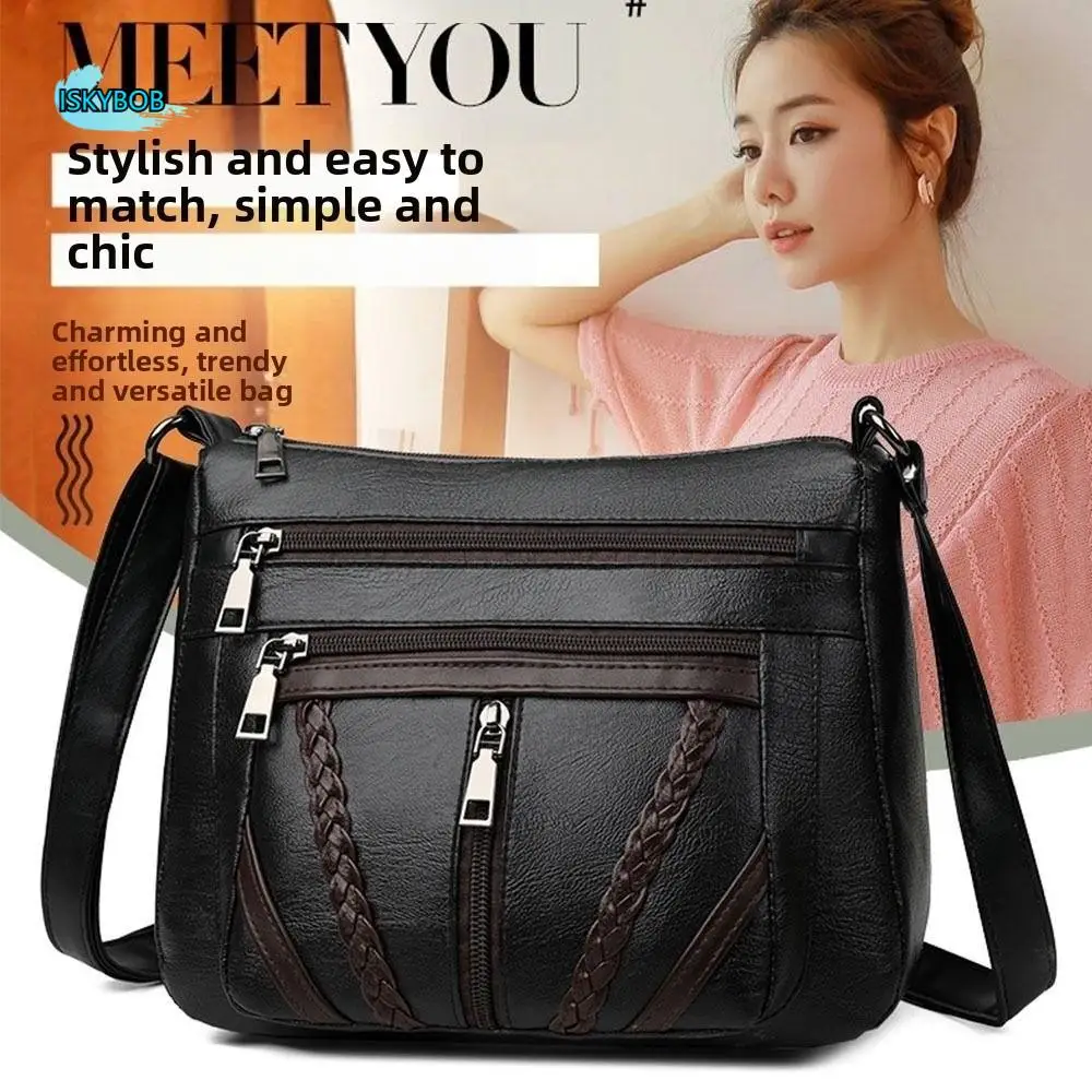 

Large Capacity Women PU Shoulder Bag Minimalist Waterproof Crossbody Handbag PU Leather Vintage Messenger Bag Girls/Female