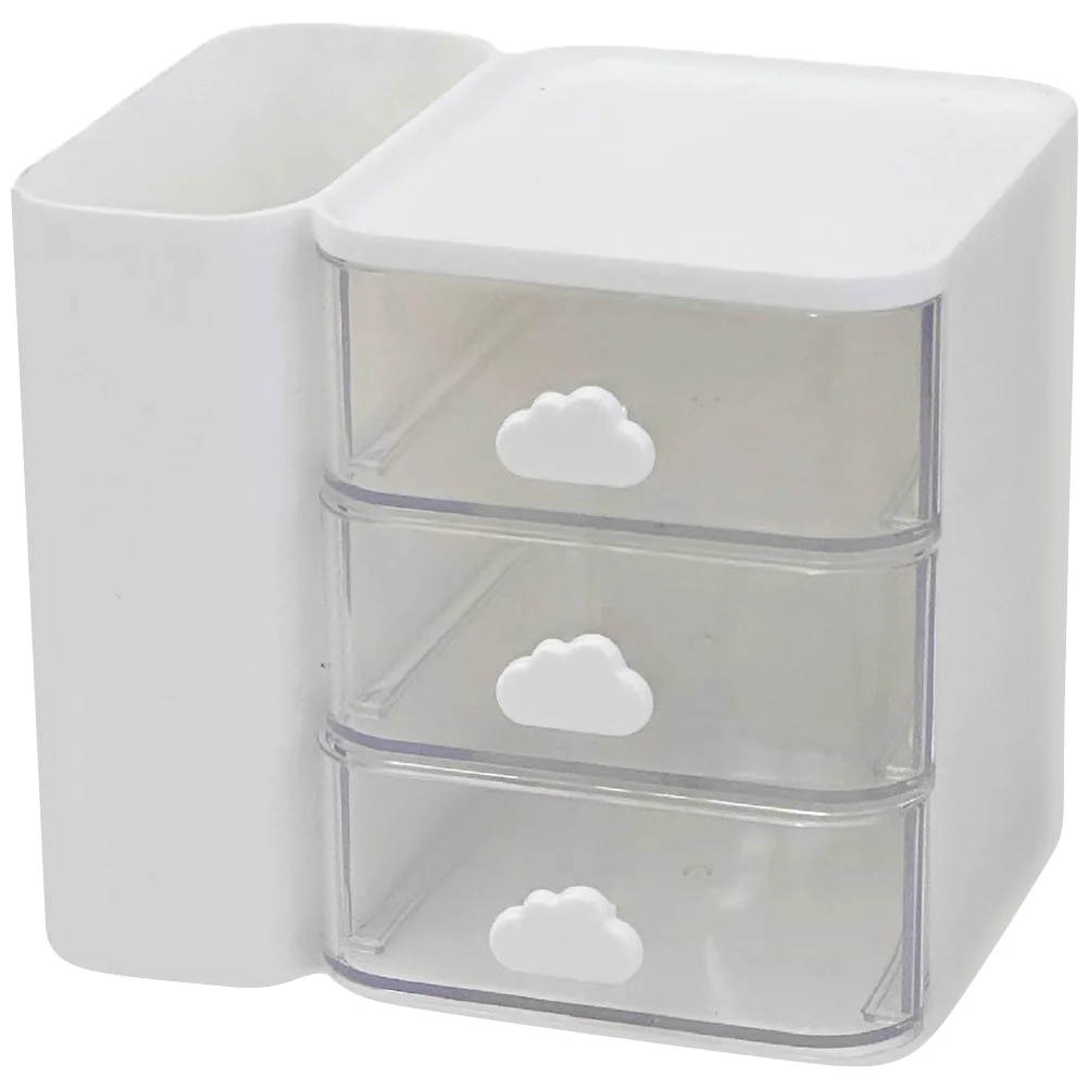 

Desk Plastic Storage Box Holder Office Stationery Container Drawer Style Makeup Organizer Decorative Table