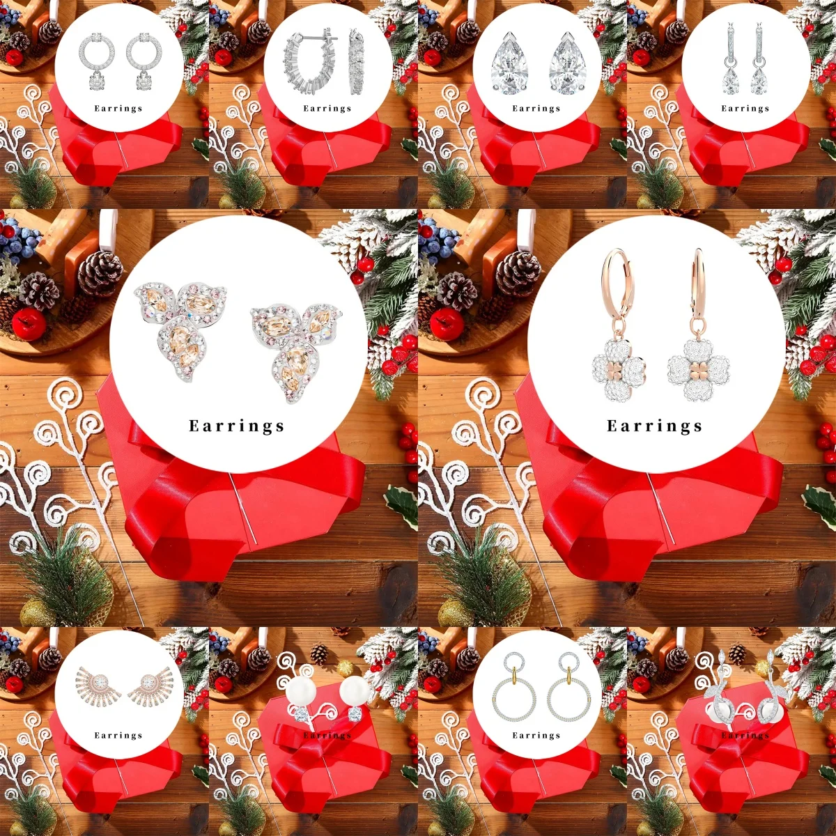 Nuevos adornos، colgantes y dijes navideños 2025 - Pendientes de la collection SW Classic، styl femenino21 #2