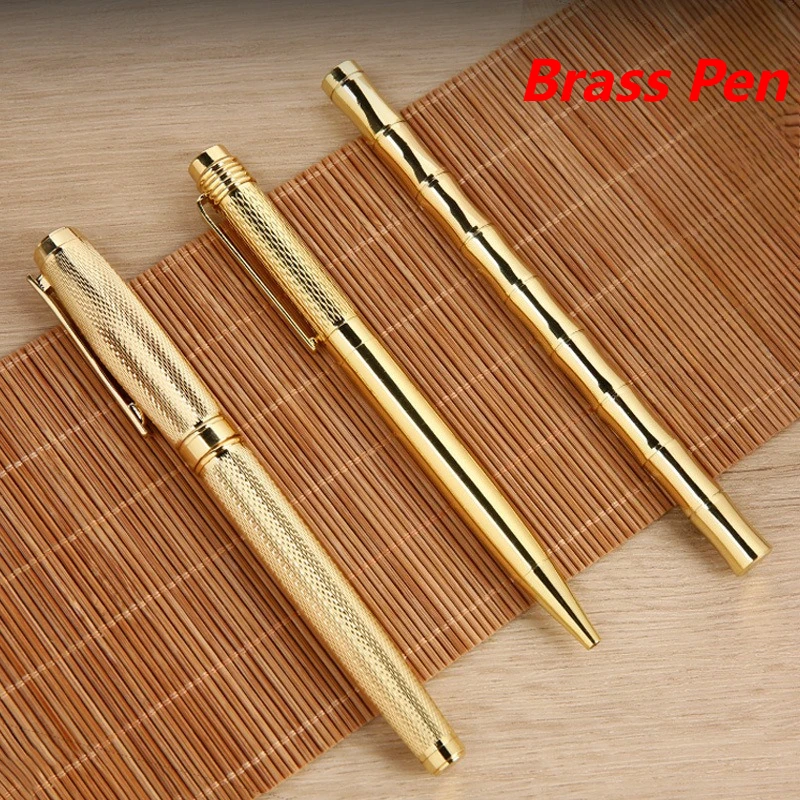 

Bamboo-style Gel Pens Pure Brass Suitable for Neutral Business Signing Office Use Black 0.5mm Student Personalization Stationery