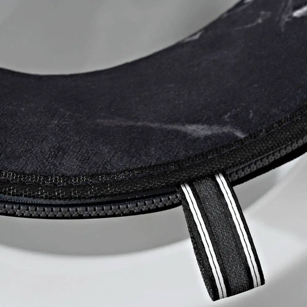 Waterproof Marble Grain Toilet Seat Zipper with Handle Winter Toilet Seat Cover Reusable Warm Toilet Cover Gasket Home
