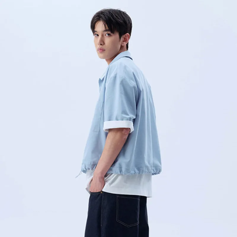 LUZHEN 2026 Summer New Solid Color Pockets Decorate Short Sleeve Shirt Men's Fashion Handsome Elegant Casual Male Clothes JY7854