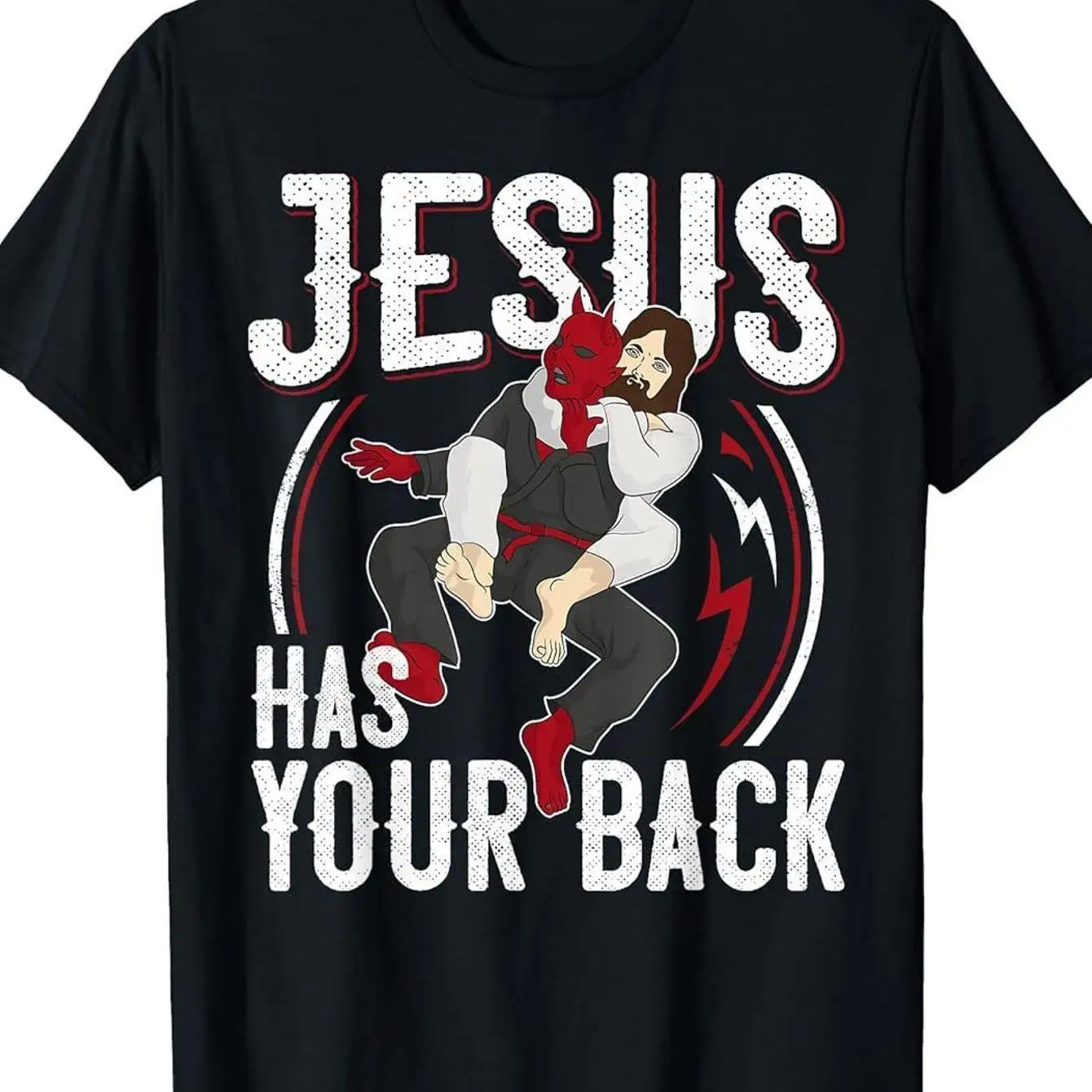 

2025 New Men's Pure Cotton T-shirt: Jesus Has Your Back, Comfortable, Breathable, High-quality, Beach Travel, Party, Instagram