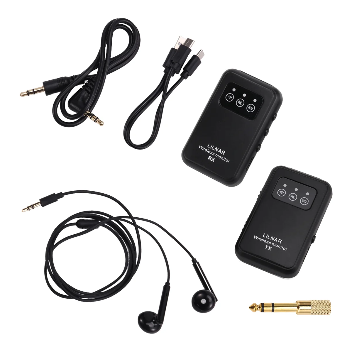 Wireless In-Ear Monitoring System Stage Playback 2.4G Headphones Rechargeable Transmitter, Receiver Support Stereo Mono