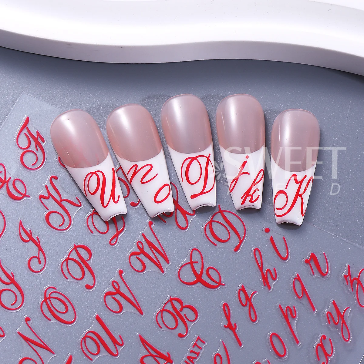 6 قطعة رسالة القوطية مسمار صائق الإنجليزية الأبجدية الكلمة الرومانية تصميم رقائق يلتف ثلاثية الأبعاد موضة Y2K تصميم ملصقات ديكور لتزيين الغرف مانيكير نصائح #6