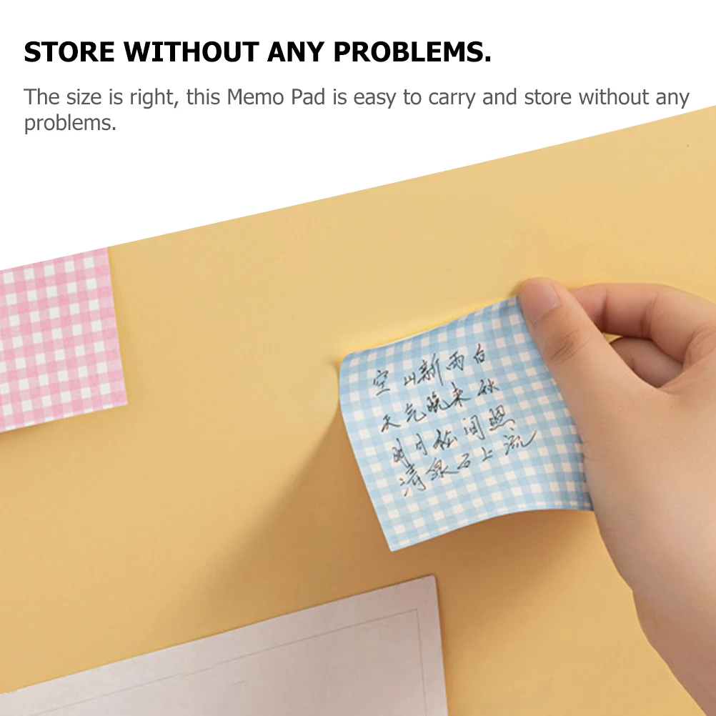 

4 Books 60 Sheets Each Plaid Memo Pads Grid Notepads for School Office Portable Writing Paper Colorful Message Pad