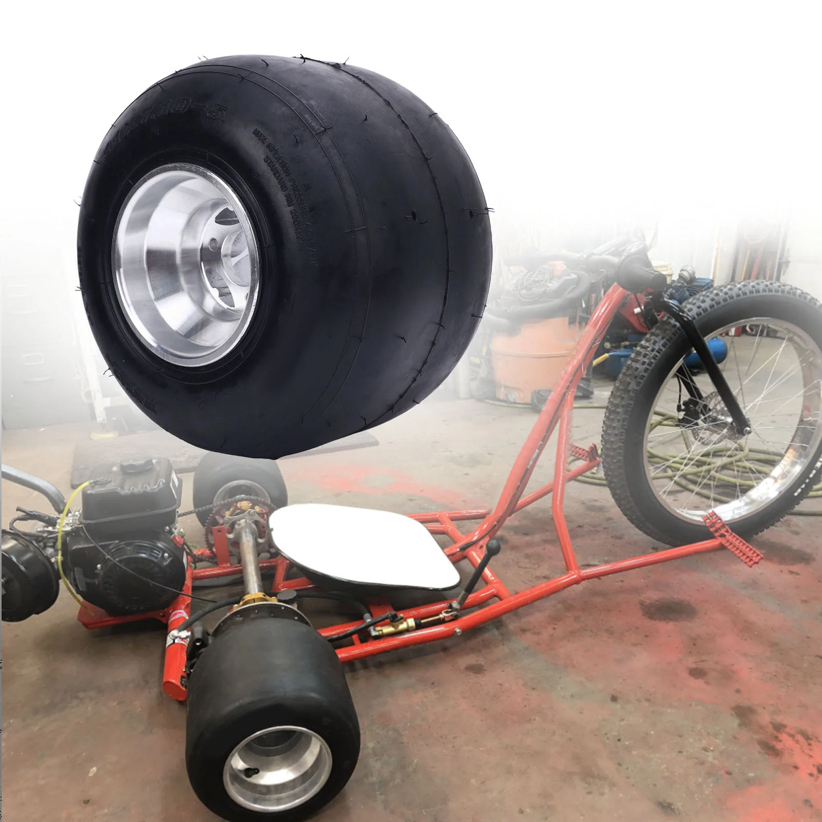 

Rear Wheel Rim Tire 11x7.10-5 Tire Abrasion Proof 4PR Tubeless Prevent Punctures Excellent Traction Anti for Cart