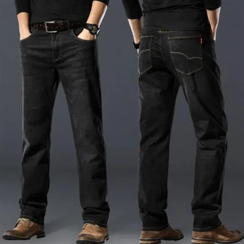 Broeken Werkkleding Jeans Voor Mannen Elastische Mannelijke Cowboybroek Stretch Recht 2025, Trend Zacht Harajuku Comfortabele Mode Denim