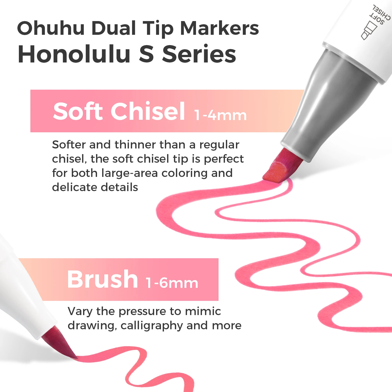 Ohuhu Honolulu S 60 Zestaw Markerów Ilustracyjnych Kolory Markerów Alkoholowych Markery Artystyczne Red Dot Design Podwójne Końcówki Szkicowanie Rysowanie Kolorowanie — zdjęcie produktu 3