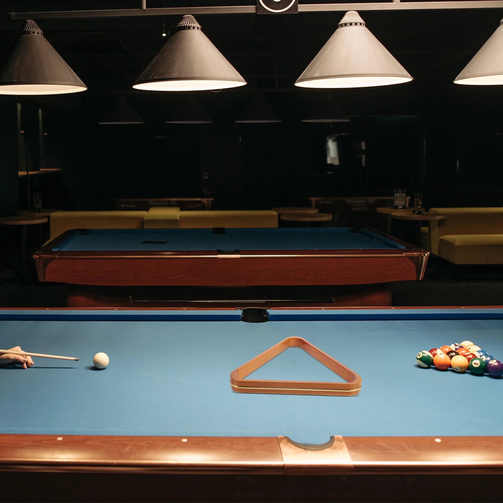 

Wooden Billiards Tripod Pine Pool Rack Sturdy Triangle Frame Storage Accessory Durable Design Table Ball Holder