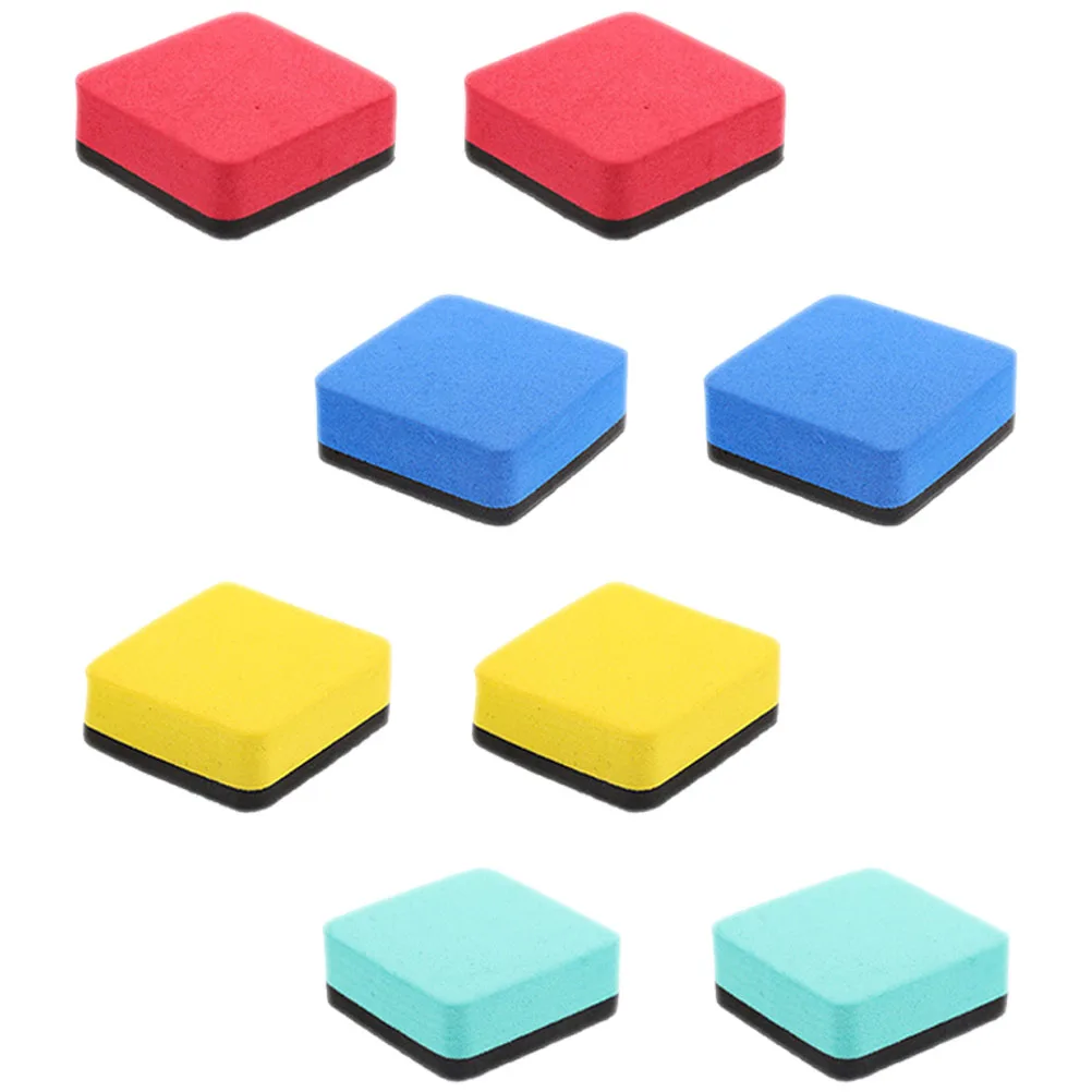 

8 Pcs Magnetic Dry Erase Whiteboard Erasers Classroom Home Office Use Strong Adsorption Multiple Colors School Supplies