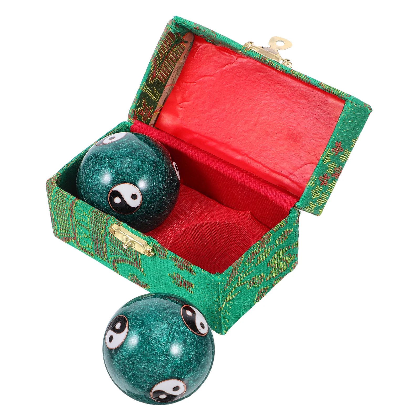 

1Pair 47mm Baoding Balls Enamel Chinese Tai Chi Pattern Hand Massage Exercise Stress Relief Exercise Baoding Balls